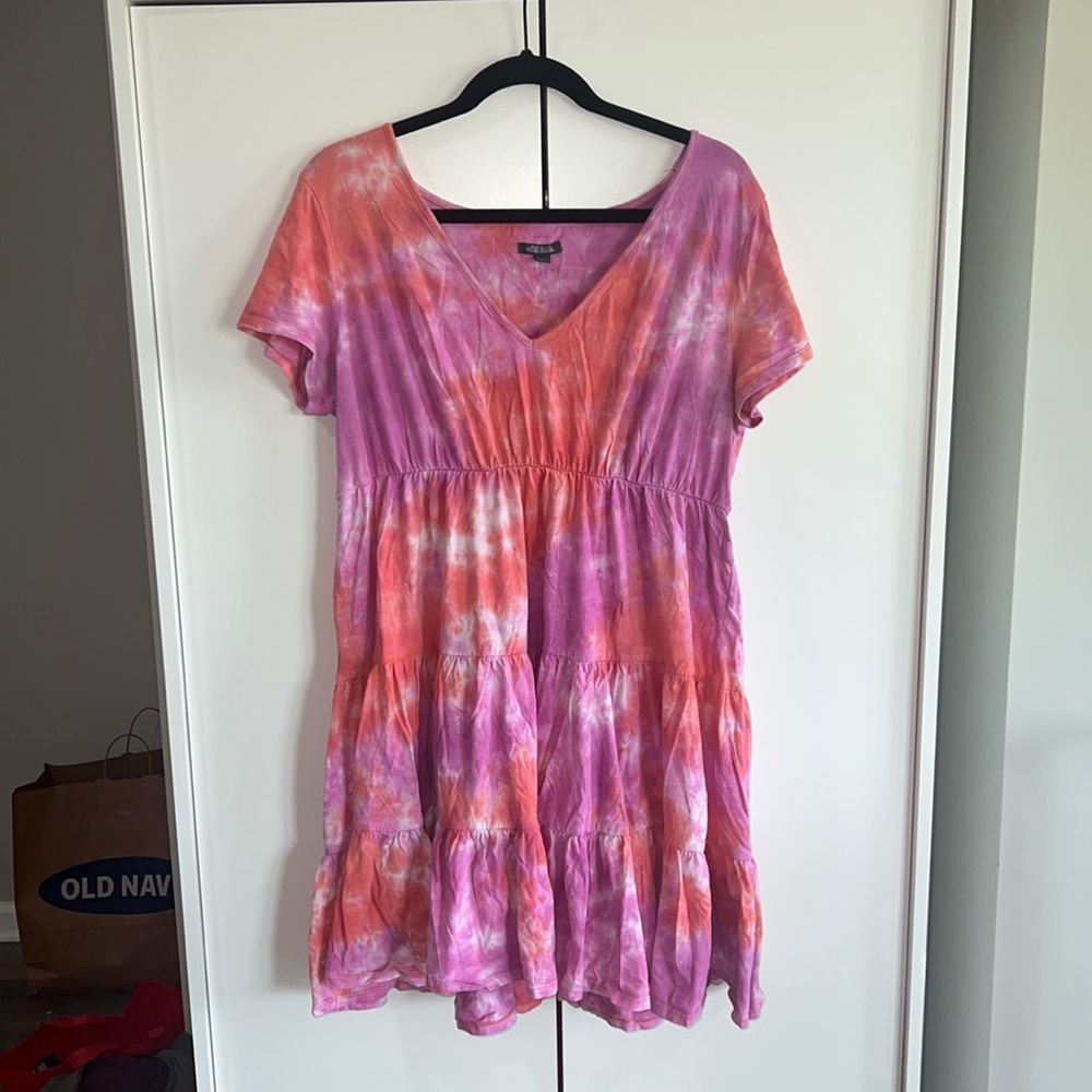 Pink and Orange Tie Dye Dress